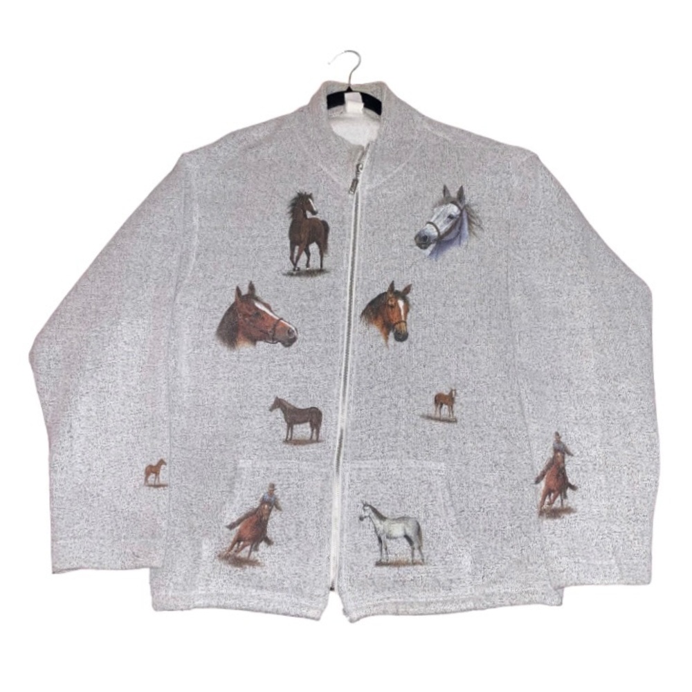 Vintage ESY Sportswear Horse All Over Print Horses XL (L)